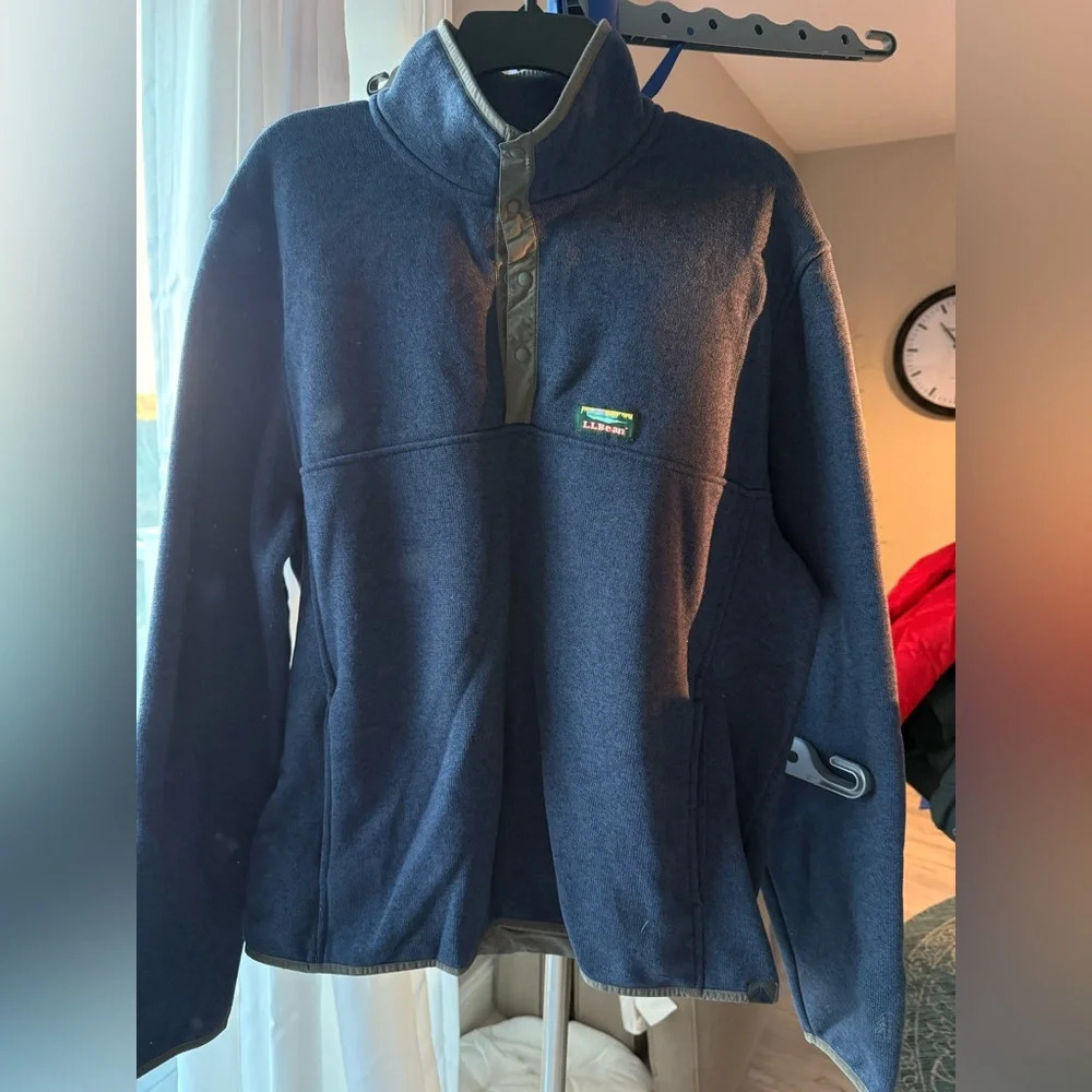 LL Bean Men's XL Fleece Pullover Slightly Fitted NWOT